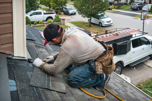 Professional Gutter Installation technician working in Newport, WA